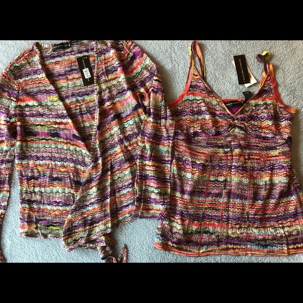 NWT Dana Buchman L Knit Camisole in Raspberry